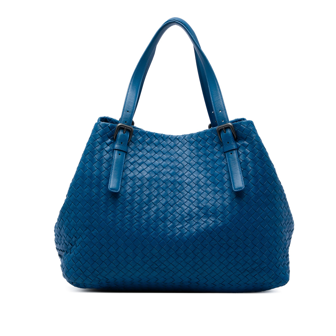 Bottega Veneta Cabas Intrecciato Cesta nappa Grand Bleu – vue principale – GABY PARIS