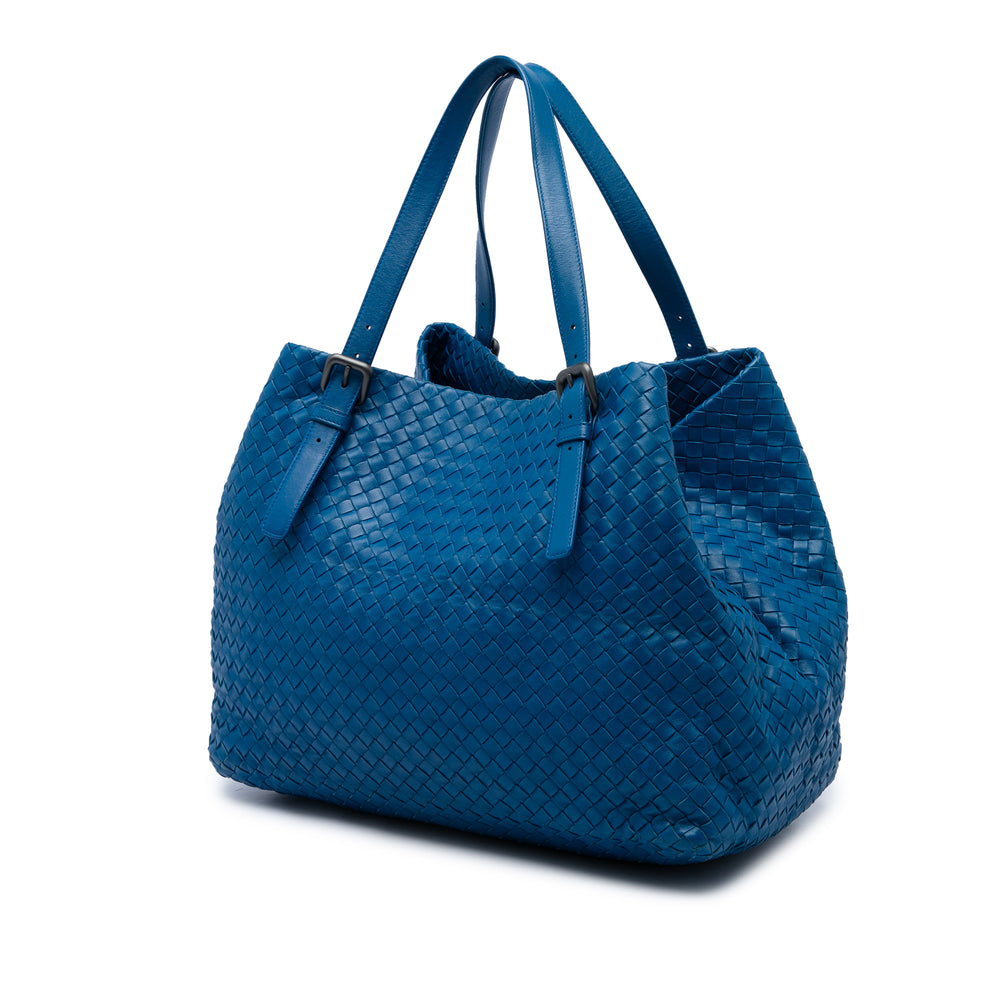 Bottega Veneta Cabas Intrecciato Cesta nappa Grand Bleu – vue 2 – GABY PARIS