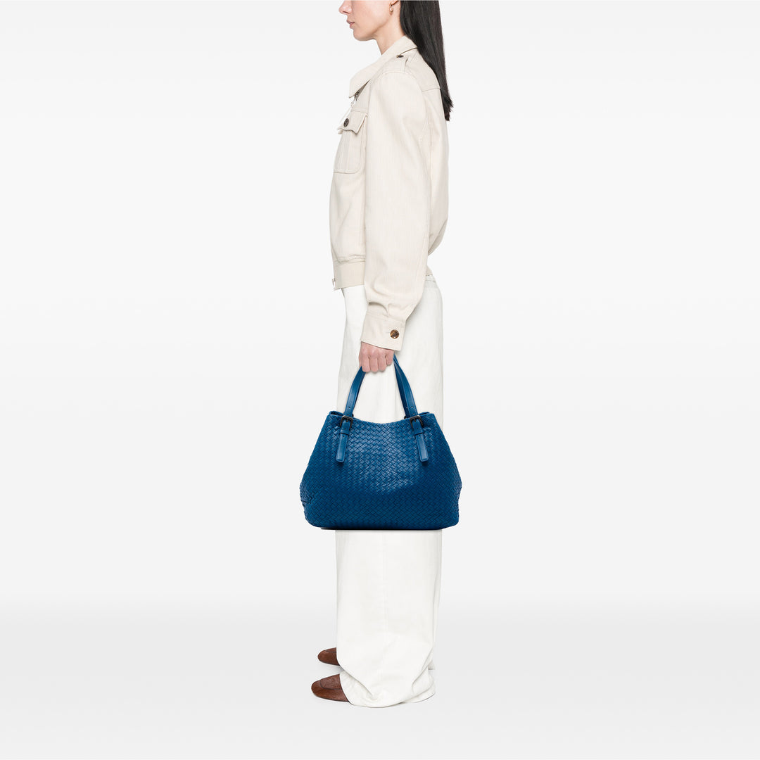 Bottega Veneta Cabas Intrecciato Cesta nappa Grand Bleu – vue 5 – GABY PARIS