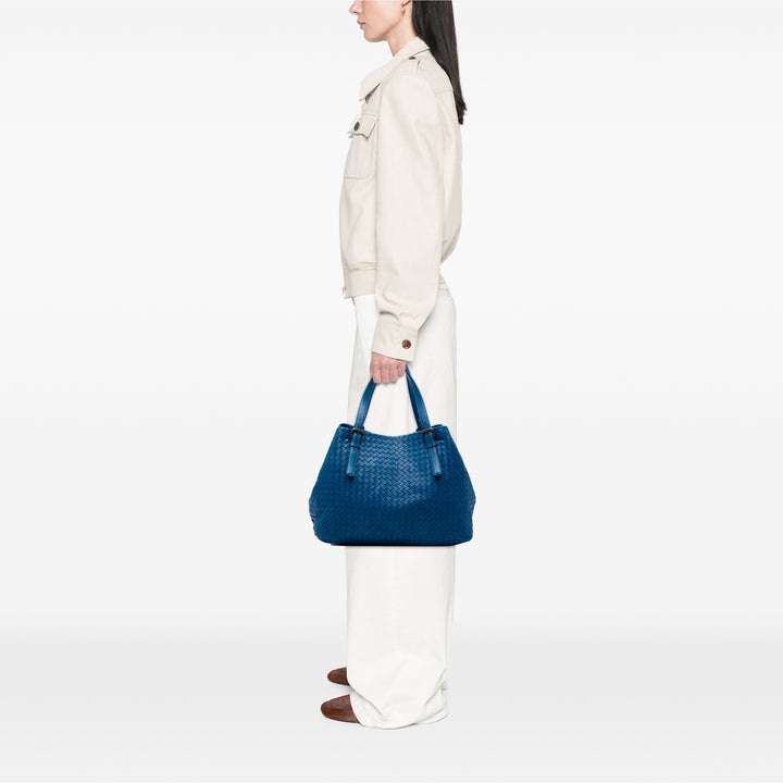 Bottega Veneta Cabas Intrecciato Cesta nappa Grand Bleu – vue 5 – GABY PARIS