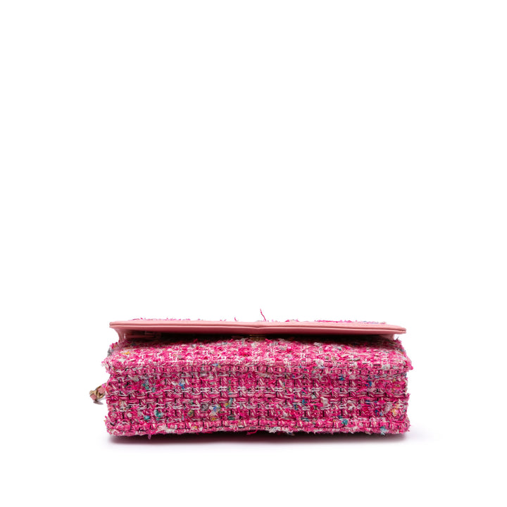 Small Tweed CC Filigree Flap Pink - Gaby Paris