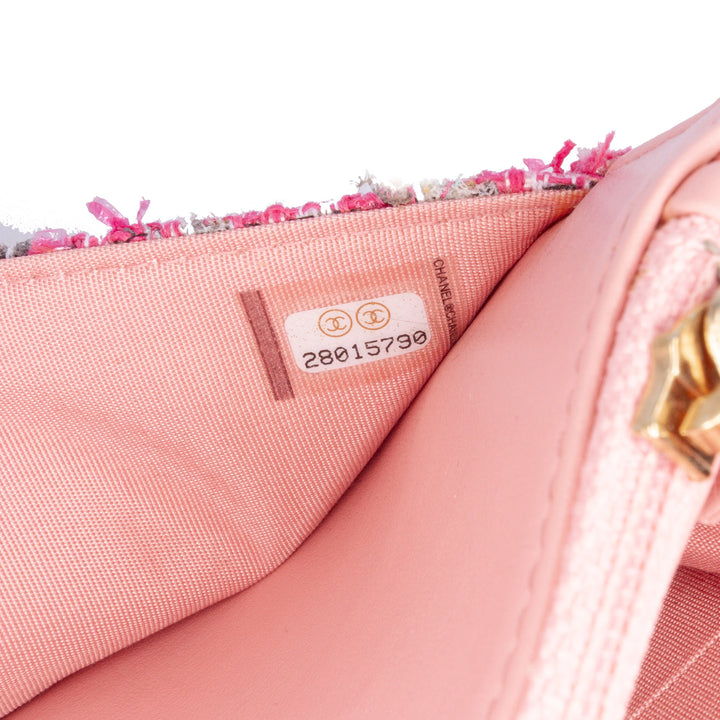 Small Tweed CC Filigree Flap Pink - Gaby Paris