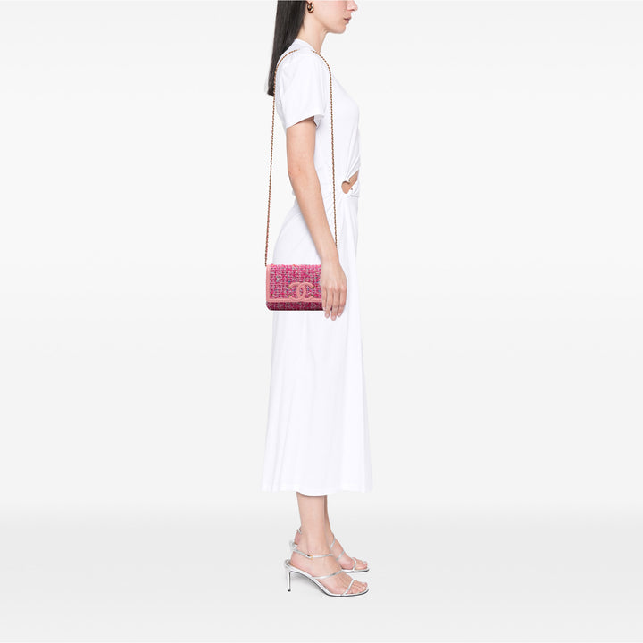 Small Tweed CC Filigree Flap Pink - Gaby Paris