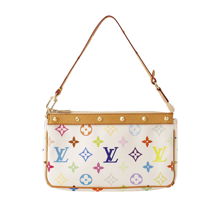 Pochette Accessoires Monogram Multicolore Blanc