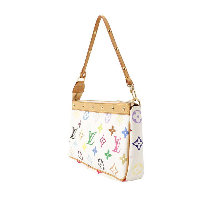 Pochette Accessoires Monogram Multicolore Blanc