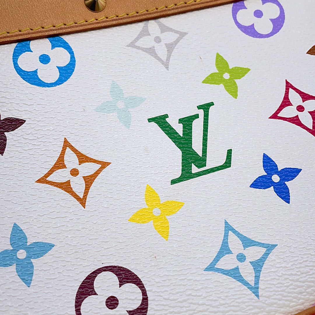 Pochette Accessoires Monogram Multicolore Blanc
