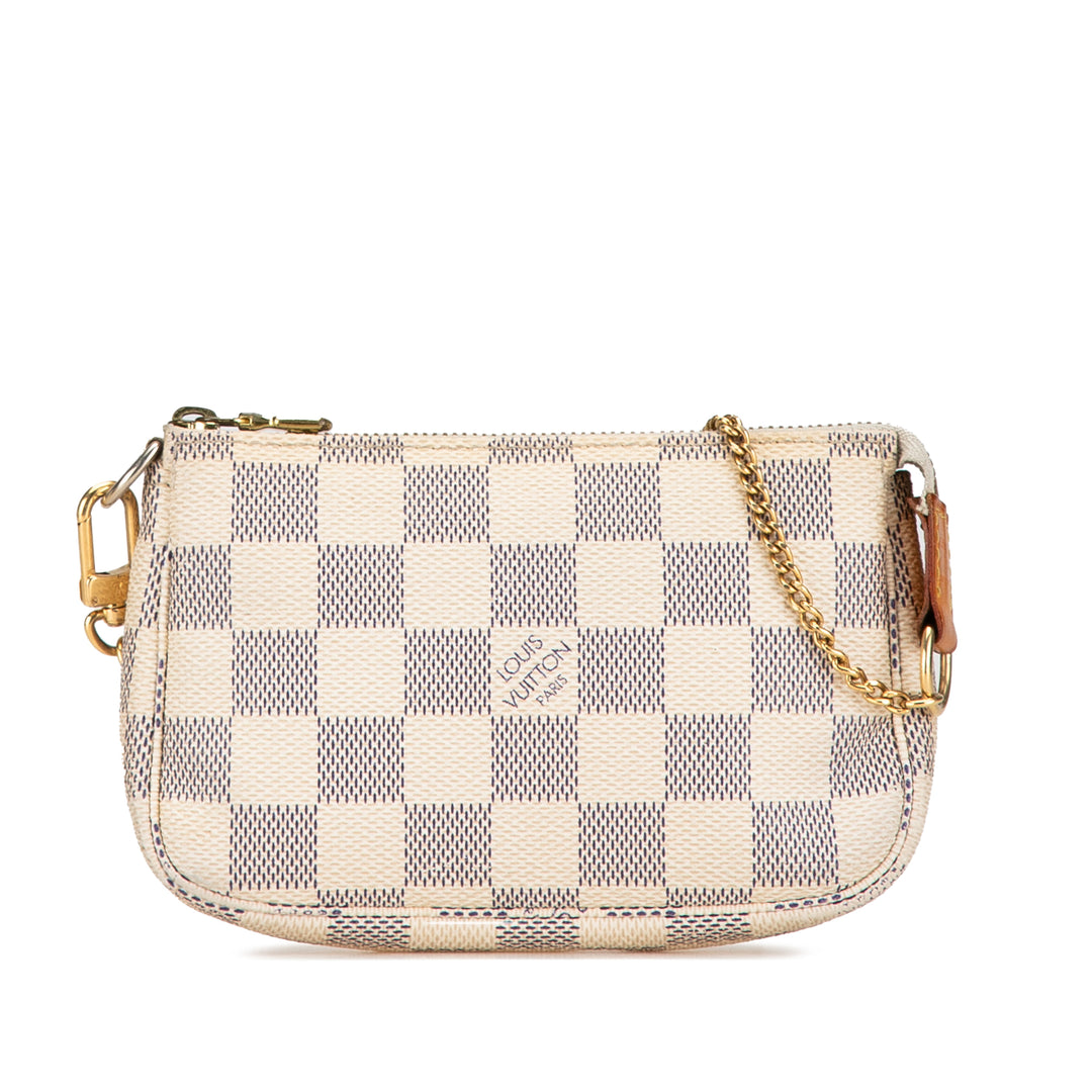 Damier Azur Mini Pochette Accessoires White - Gaby Paris