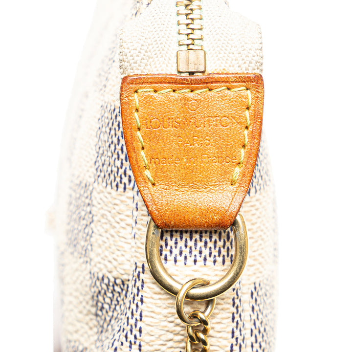 Damier Azur Mini Pochette Accessoires White - Gaby Paris