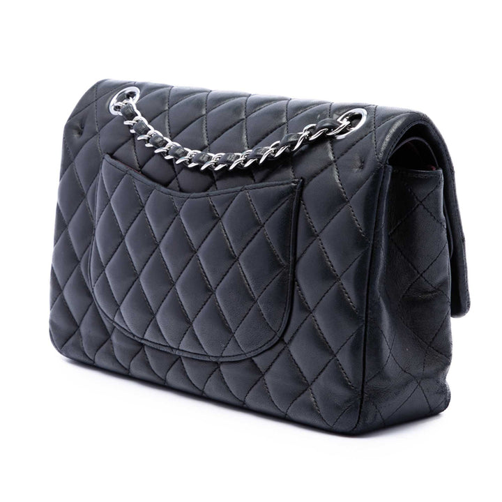 Classic Double rabat Moyen Cuir d'agneau Noir