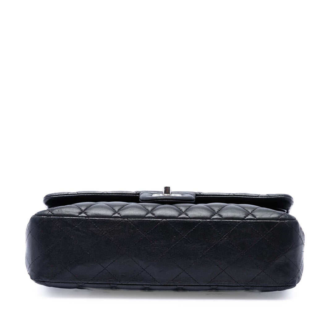 Classic Double rabat Moyen Cuir d'agneau Noir