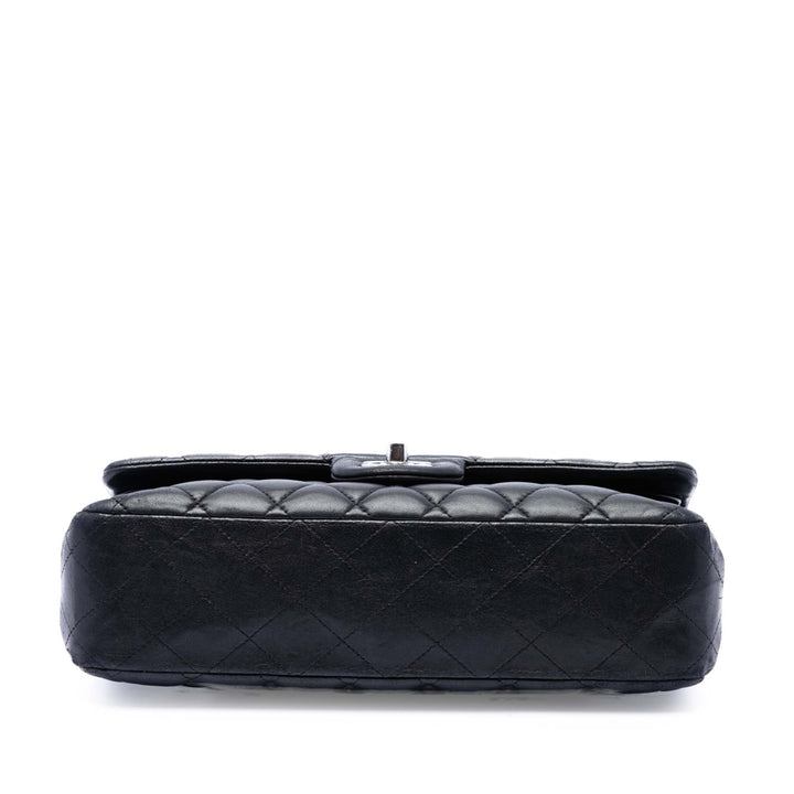 Classic Double rabat Moyen Cuir d'agneau Noir