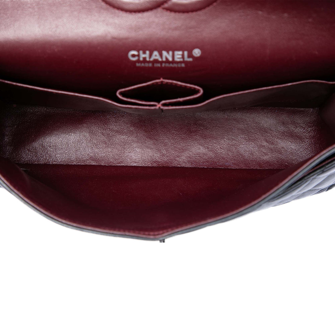 Classic Double rabat Moyen Cuir d'agneau Noir