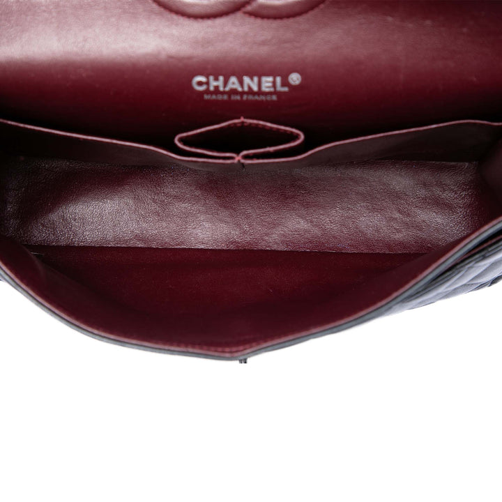 Classic Double rabat Moyen Cuir d'agneau Noir