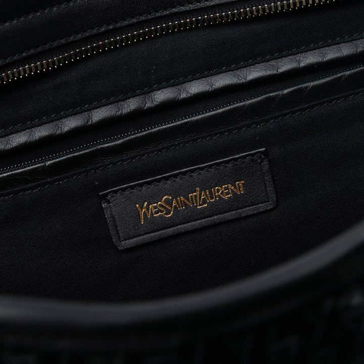 Saint Laurent Large Cuir et Braided Vinyl Cabas Chyc Sac