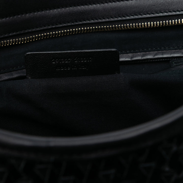 Saint Laurent Large Cuir et Braided Vinyl Cabas Chyc Sac