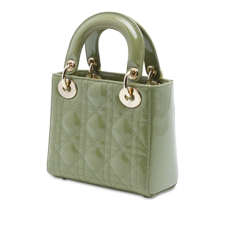 Dior Mini Cuir verni Cannage Lady Dior