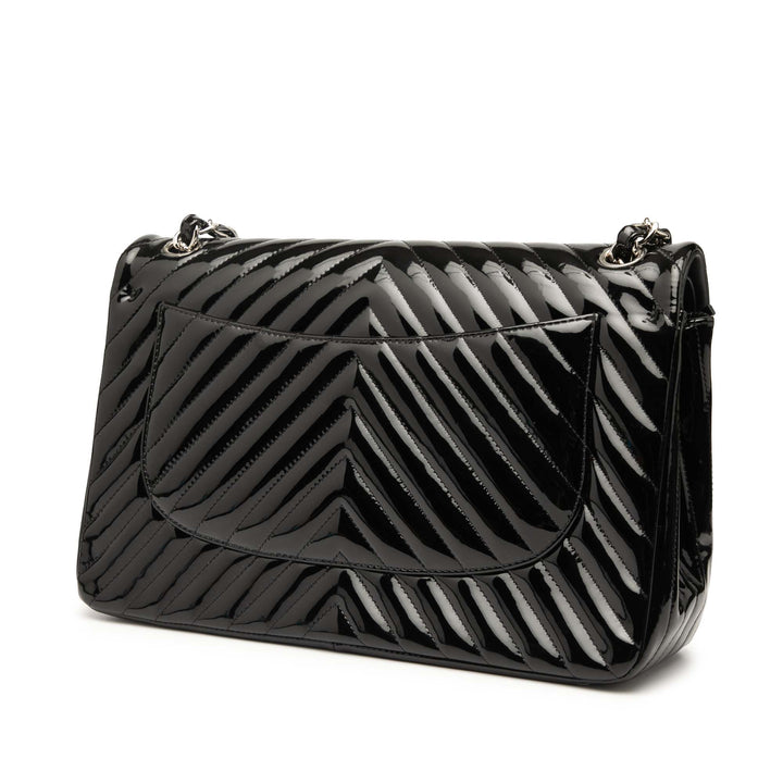 Chanel Classic Chevron Double rabat Jumbo Cuir