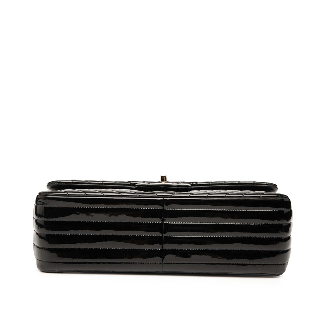 Chanel Classic Chevron Double rabat Jumbo Cuir