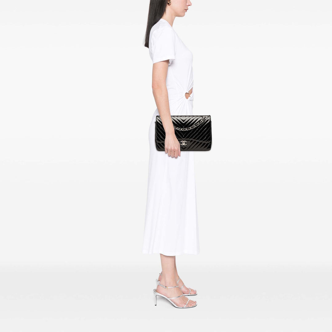 Chanel Classic Chevron Double rabat Jumbo Cuir