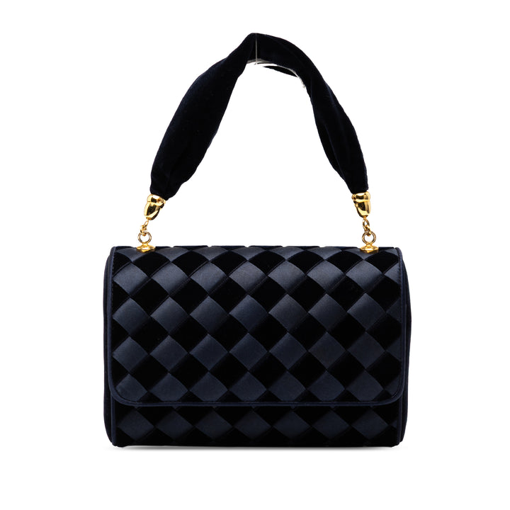 Bottega Veneta Velours and Satin Intrecciato Top Handle Bag Bleu – GABY PARIS Authentique