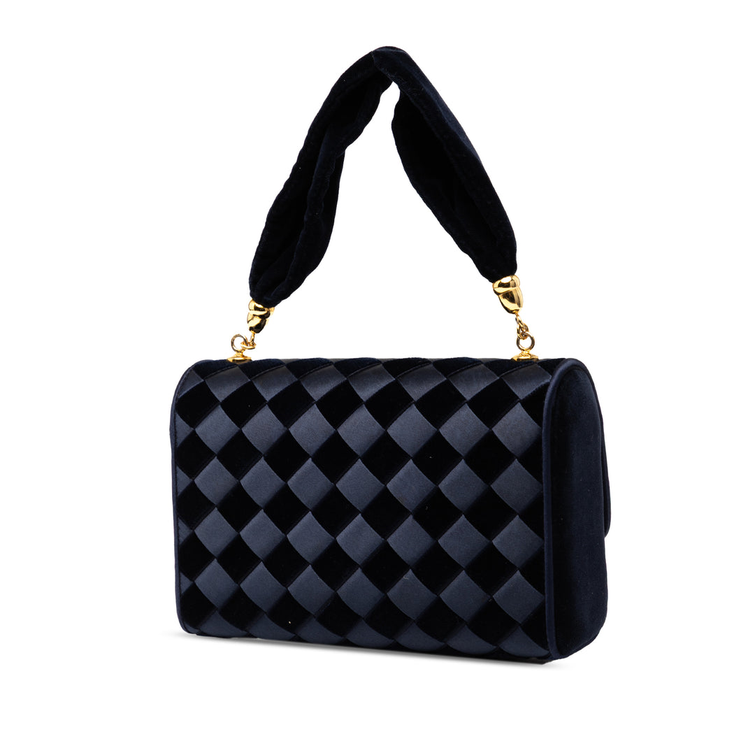 Bottega Veneta Velours and Satin Intrecciato Top Handle Bag Bleu – GABY PARIS Authentique