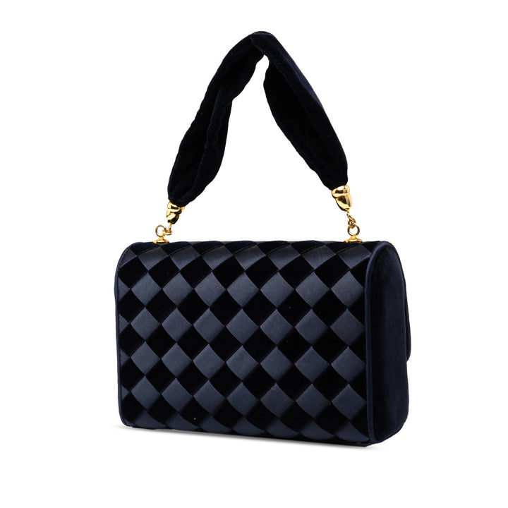 Bottega Veneta Velours and Satin Intrecciato Top Handle Bag Bleu – GABY PARIS Authentique