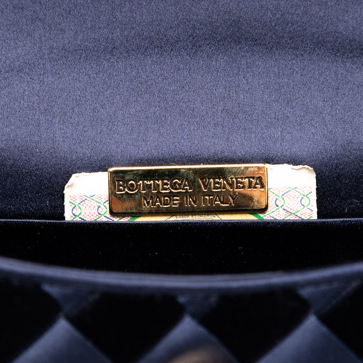 Bottega Veneta Velours and Satin Intrecciato Top Handle Bag Bleu – GABY PARIS Authentique