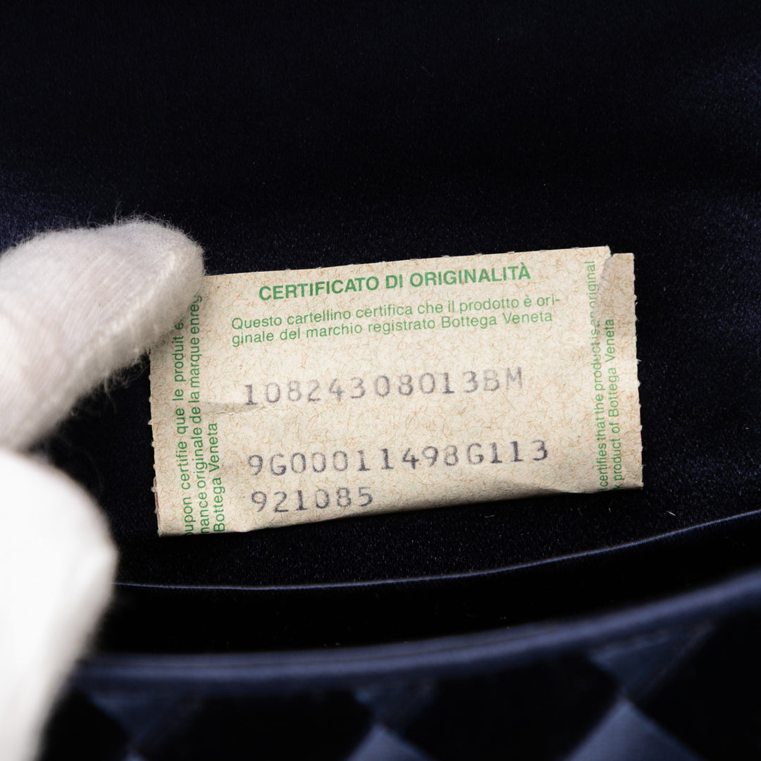 Bottega Veneta Velours and Satin Intrecciato Top Handle Bag Bleu – GABY PARIS Authentique