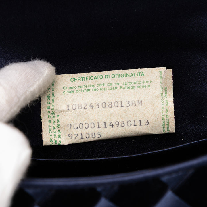 Bottega Veneta Velours and Satin Intrecciato Top Handle Bag Bleu – GABY PARIS Authentique