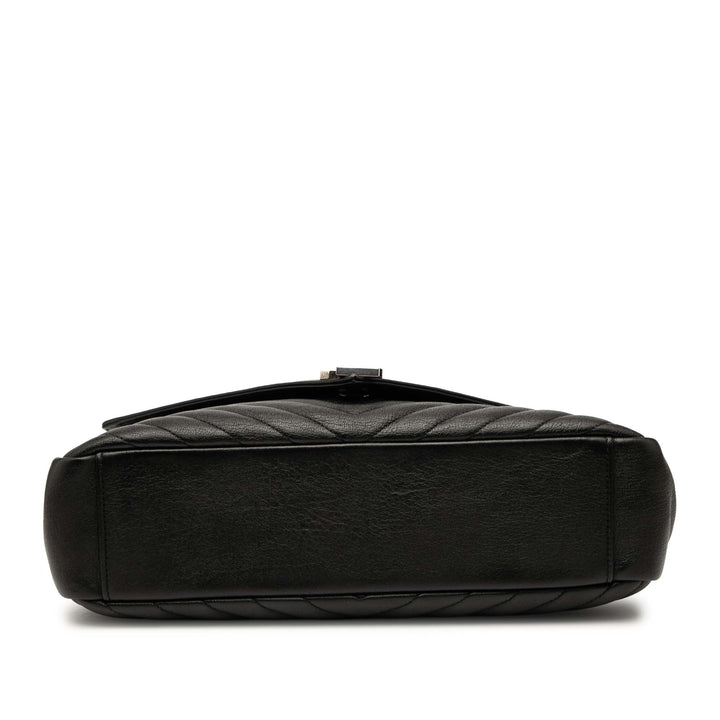 Saint Laurent Large Chevron Sheepskin Monogram College Bag