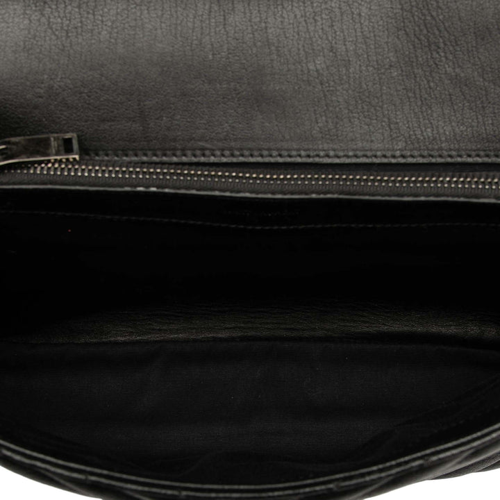 Saint Laurent Large Chevron Sheepskin Monogram College Bag