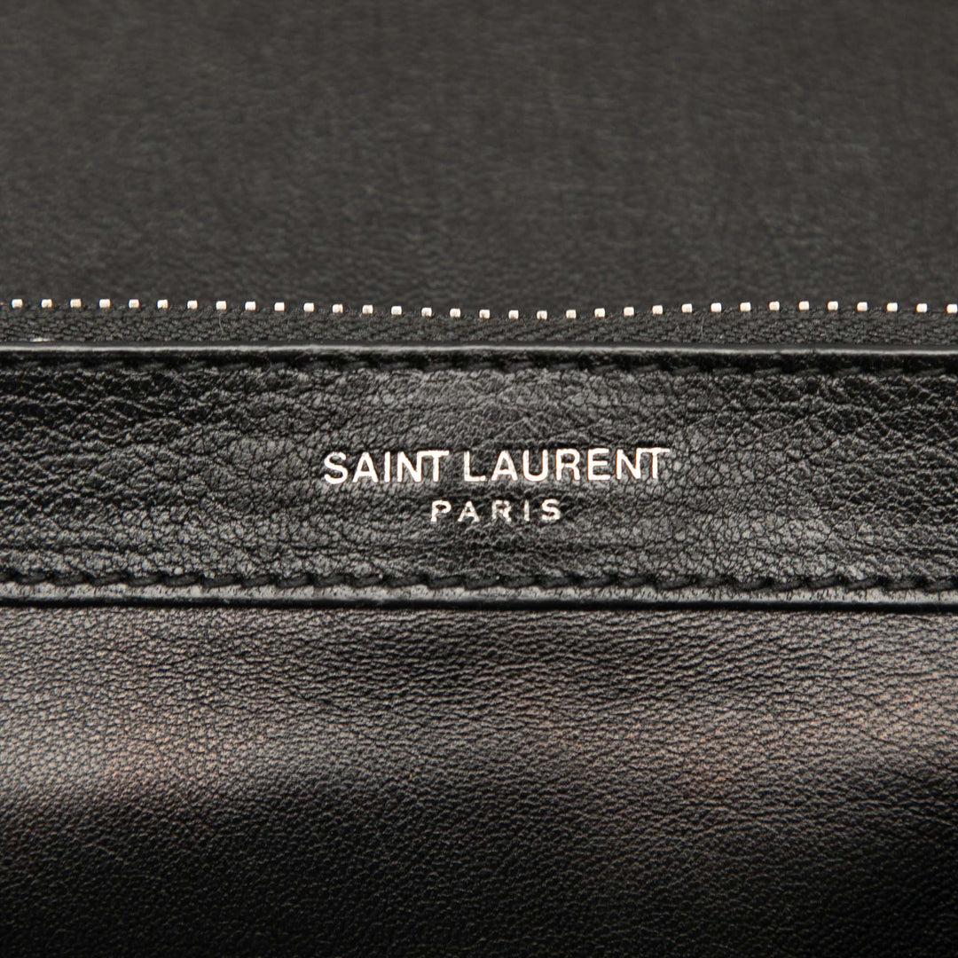 Saint Laurent Large Chevron Sheepskin Monogram College Bag