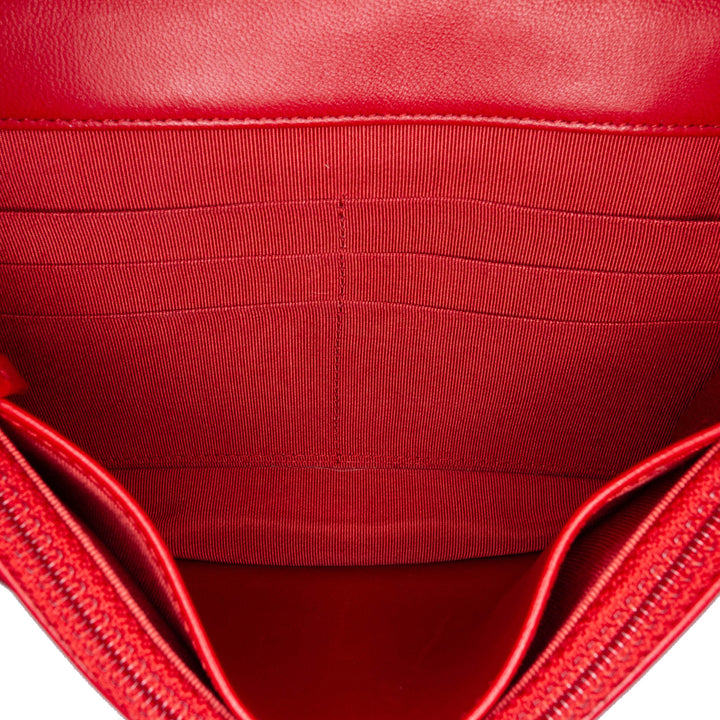 CC Lambskin Wallet on Chain Red - Gaby Paris