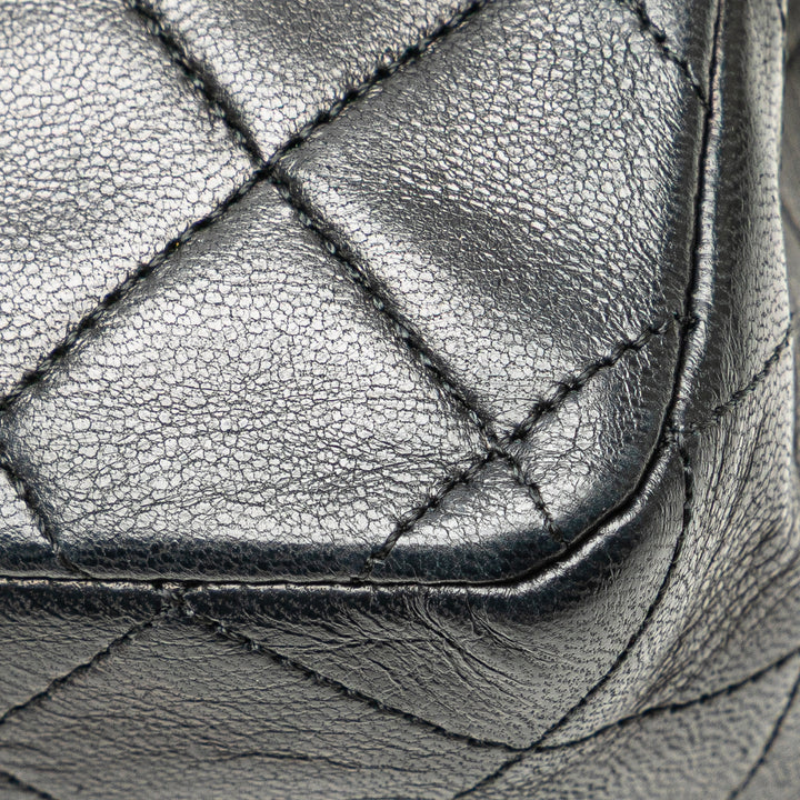 Medium Classic Lambskin Double Flap Black - Gaby Paris