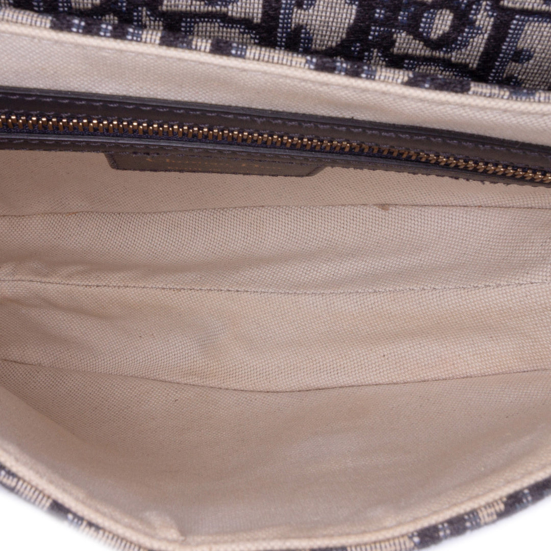Oblique Canvas Saddle Bag Blue - Gaby Paris