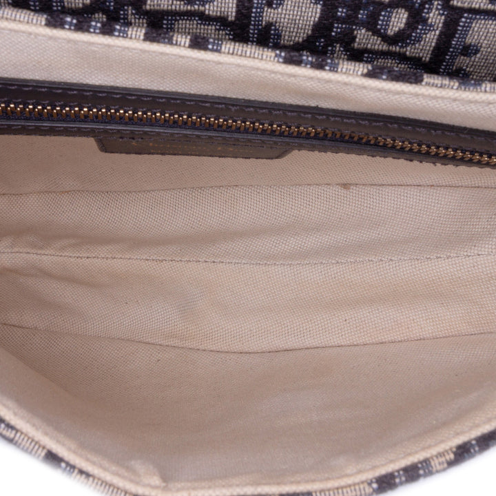 Oblique Canvas Saddle Bag Blue - Gaby Paris