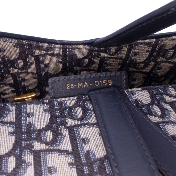 Oblique Canvas Saddle Bag Blue - Gaby Paris