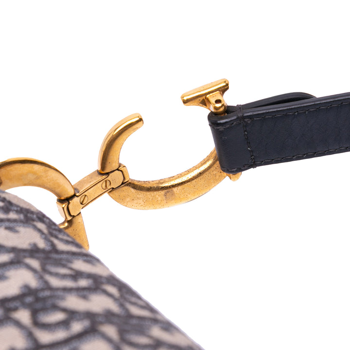 Oblique Canvas Saddle Bag Blue - Gaby Paris