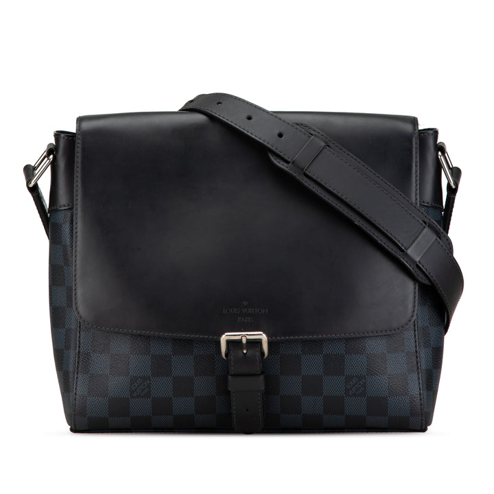 Damier Cobalt Newport Messenger PM Black - Gaby Paris