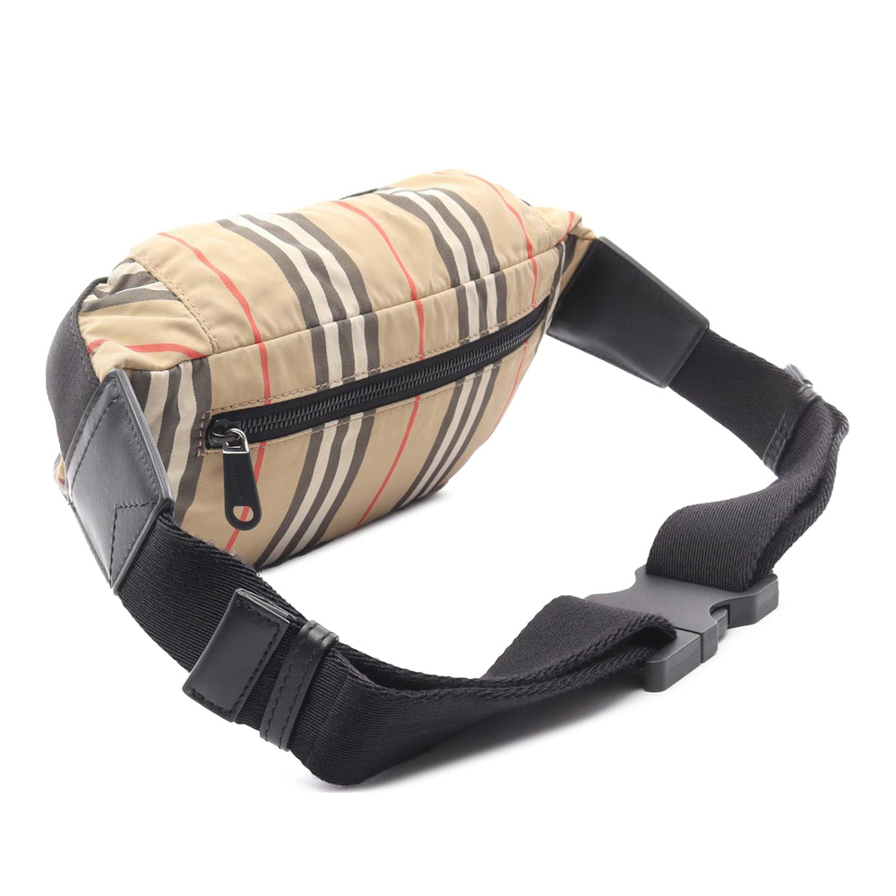 House Check Nylon Sonny Belt Bag Brown - Gaby Paris