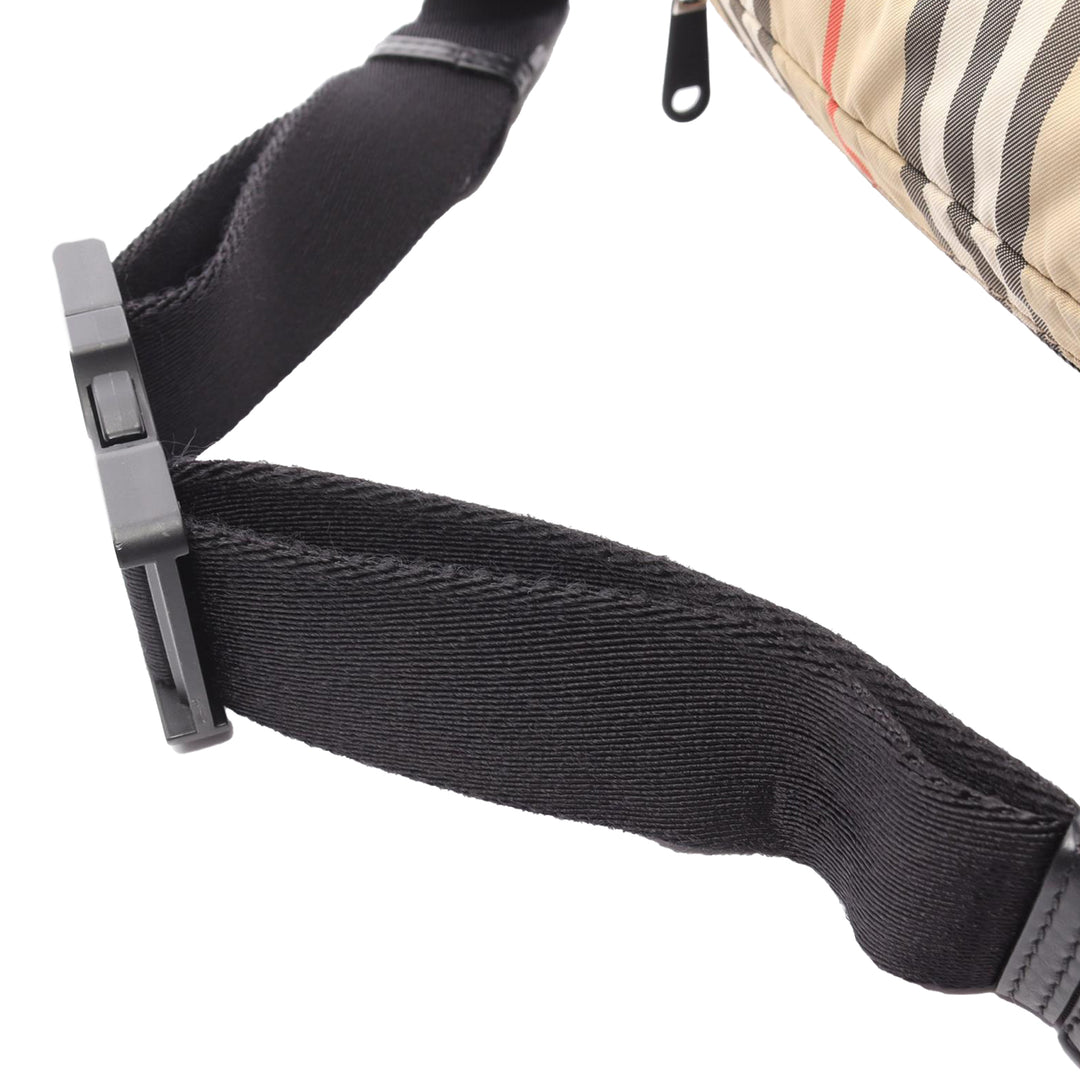 House Check Nylon Sonny Belt Bag Brown - Gaby Paris