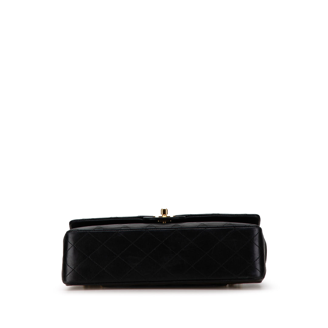 Medium Classic Lambskin Double Flap Black - Gaby Paris