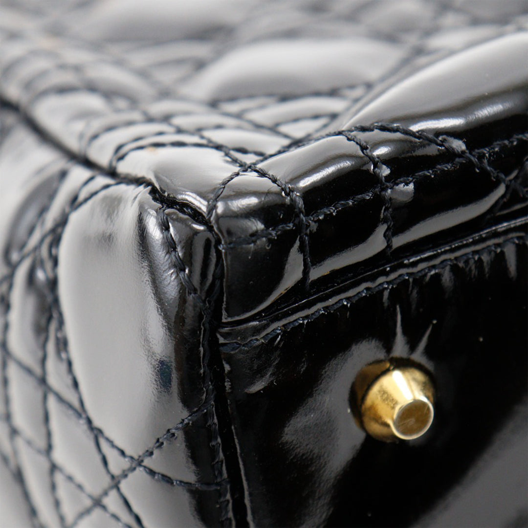 Dior Medium Cuir verni Cannage Lady Dior
