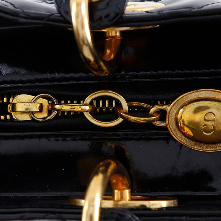 Dior Medium Cuir verni Cannage Lady Dior