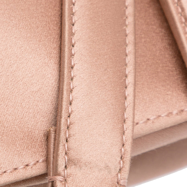 Mini Satin Crystal Embellished Saddle Bag Pink - Gaby Paris