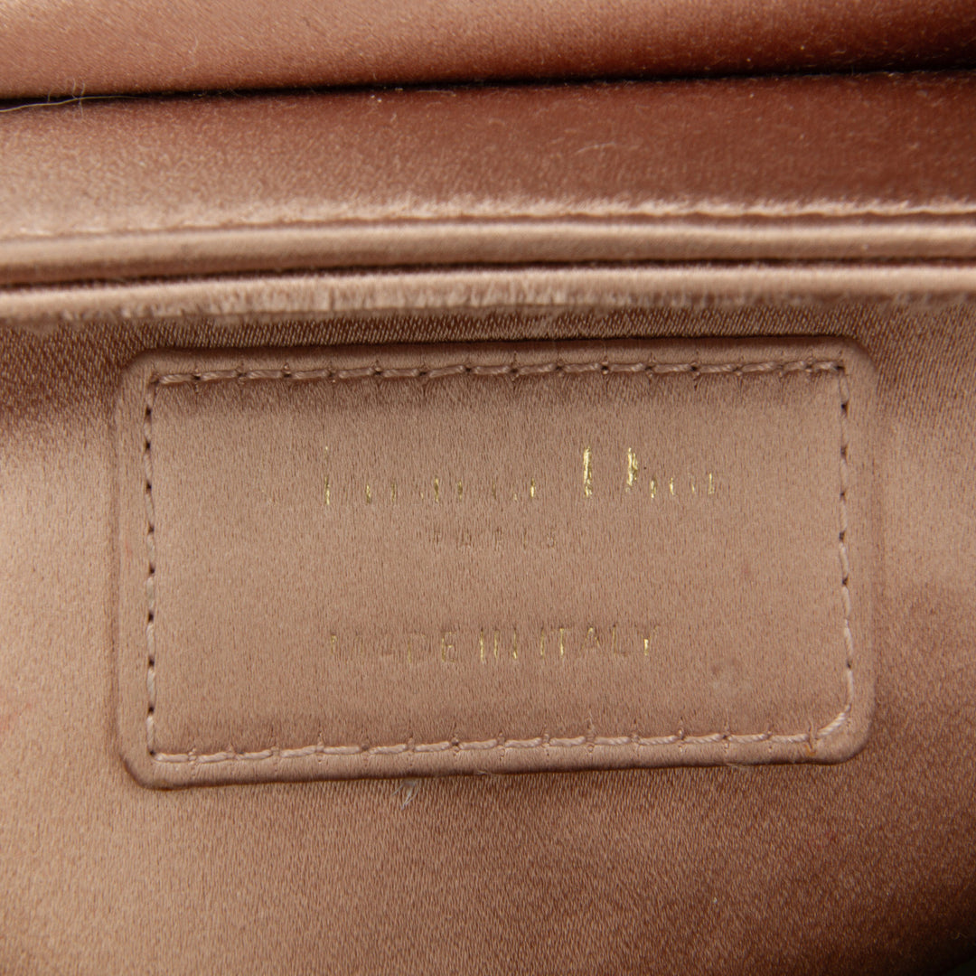Mini Satin Crystal Embellished Saddle Bag Pink - Gaby Paris