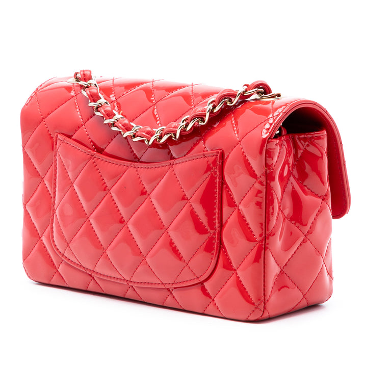 Chanel Mini Rectangular Classic Cuir verni Simple rabat