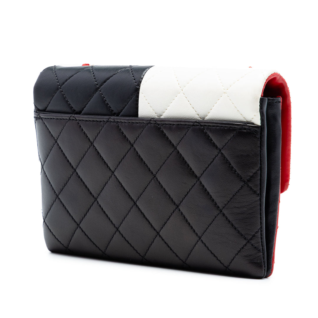 Chanel Matelassé Colorblock Pagoda à rabat Cuir d'agneau