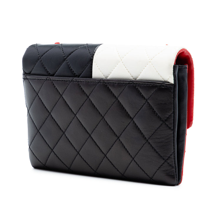 Chanel Matelassé Colorblock Pagoda à rabat Cuir d'agneau