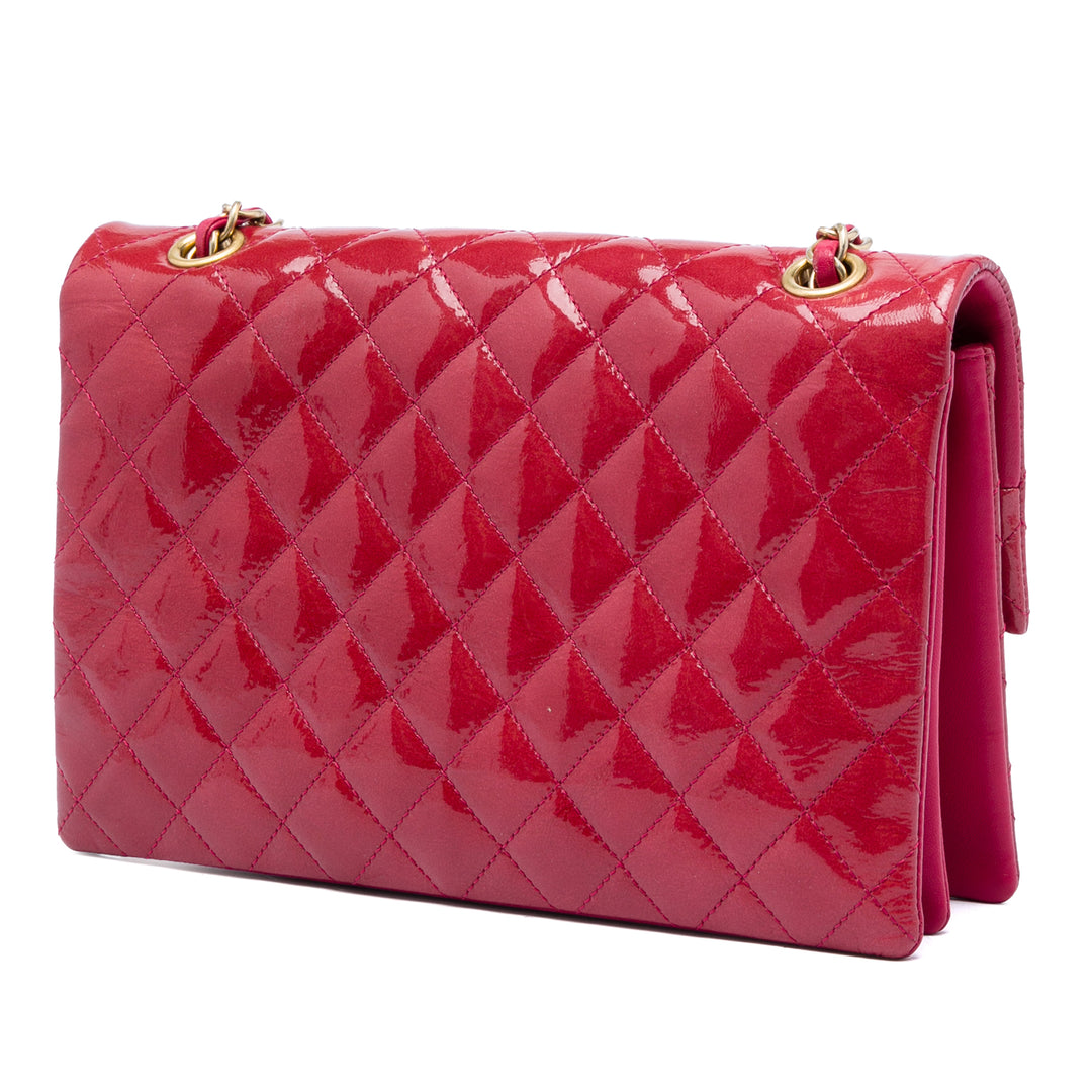 Chanel Matelassé de chèvre Pagoda Accordion à rabat Cuir de chèvre Rouge – vue 2 – GABY PARIS